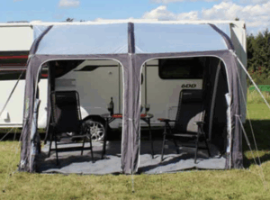 Vue de face : Auvent gonflable camping car