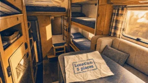 Location camping car 5 places : intérieur familial, couchages